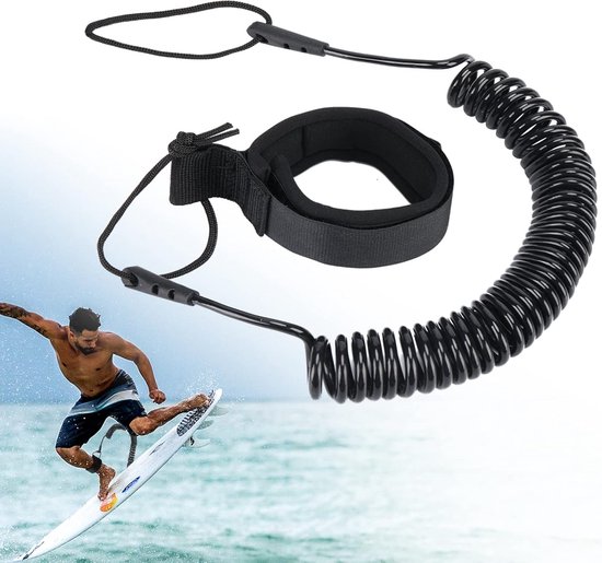 SUP Leash - Opgerolde surfplankriem - 10 voet SUP-riem - paddleboardriem voor opstaan, longboard, paddleboard Accessoires - SUP accessoires