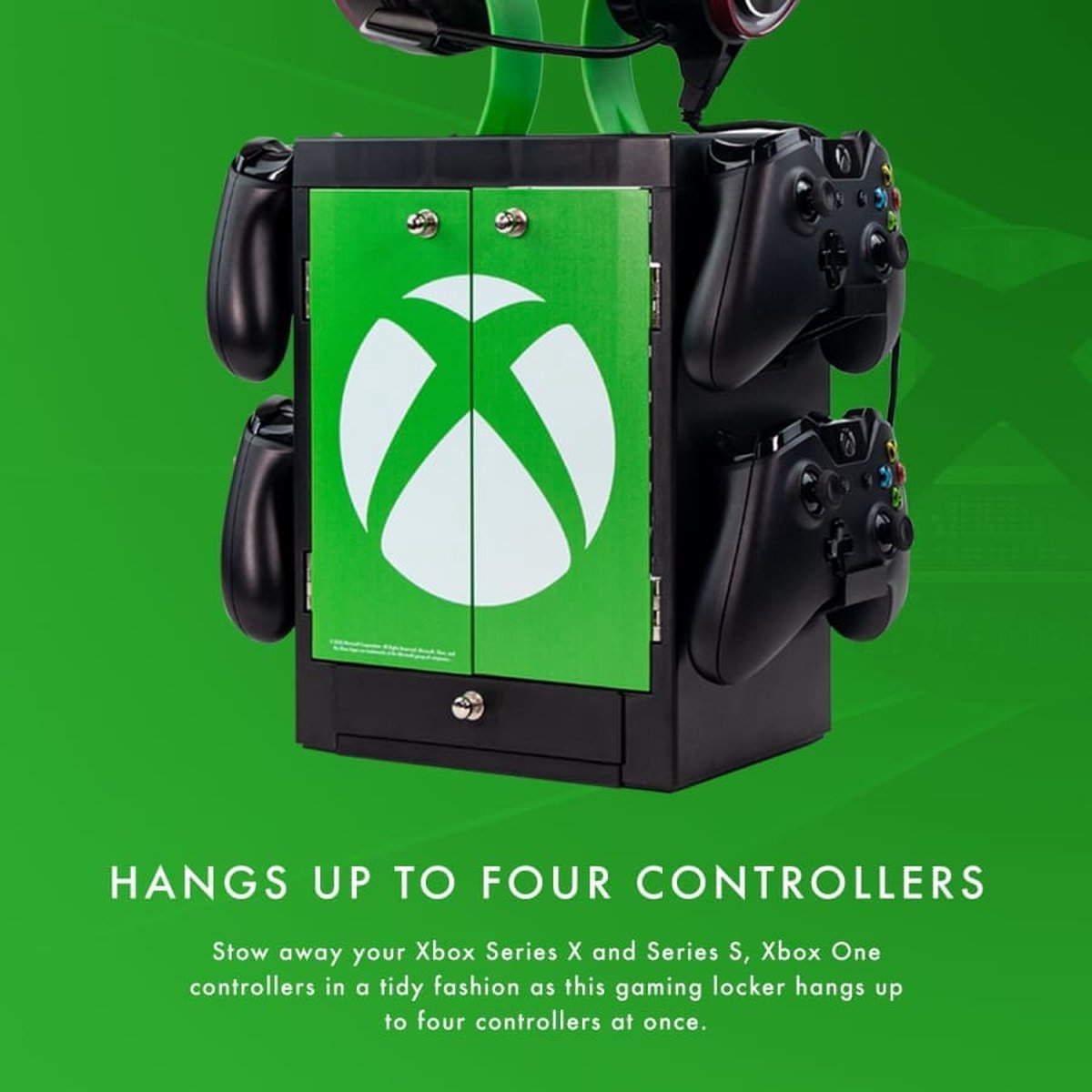 Numskull - Xbox Geïnspireerde Gaming Locker voor 4 Controllers - 10 Games - 1 Headset thumbnail 4