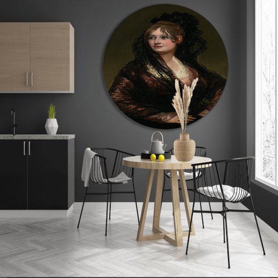 Portrait de Doña Isabel Cobos de Porcel - Cercles muraux Francisco Goya - Peinture de femme - Cercle mural Maîtres anciens - Peinture moderne - Peinture - Décoration salon cercle mural aluminium 60x60 cm