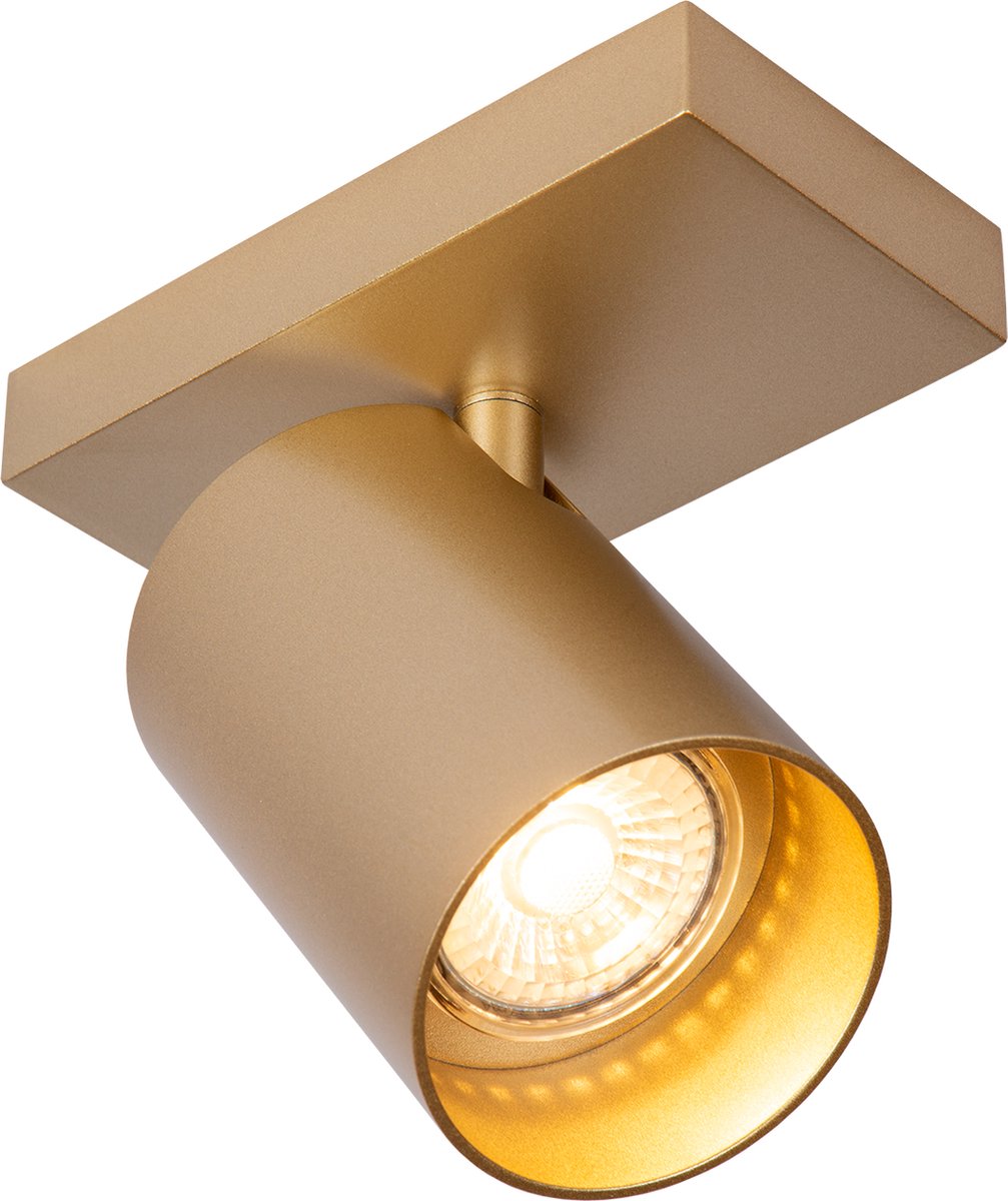 Atmooz - Plafondlamp Nuo 1 - Goud - Ø 7 cm - Metaal - GU10 Fitting - 50W - Luxe Opbouwspot voor Accentverlichting