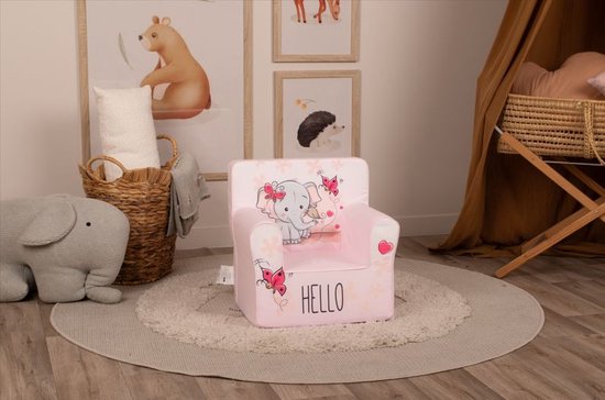Kinderzetel Roze Olifant Peuterstoel - Kinderfauteuil - Kinderbank - Kindersofa - Kinder fauteuil - Kinderzeteljes peuters - Kinder zetel - Kinderstoel - kinderfauteuils - Speelgoed 1 jaar - Gomoor — afbeelding 2