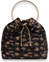Bulaggi Seau Leopard / pour femme / sac à main - Noir - imprimé animal / Bandoulière Extra