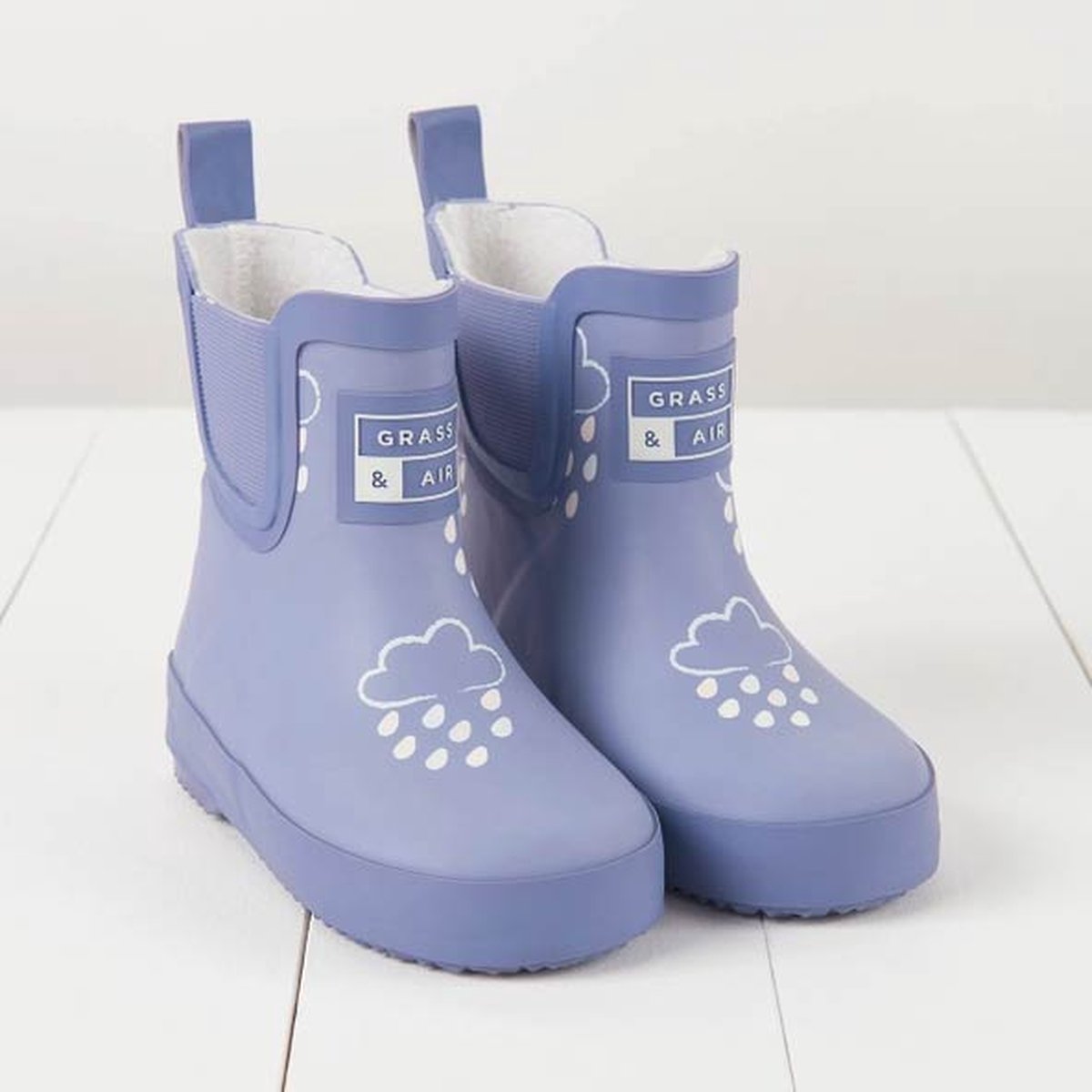 Grass & Air | Kleur Veranderende Kinder Regenlaarzen Kort | Winter | Lavender | Maat 27 (UK9)