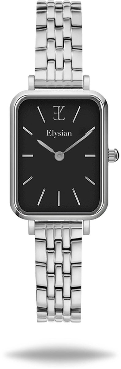 Elysian - Horloge Dames Rechthoekig - Zilver - Schakelband - Waterdicht - 26mm - Cadeau Voor Vrouw