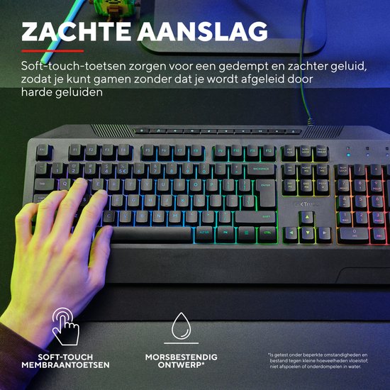 Trust GXT836 Evocx Gaming Keyboard - RGB verlichting - Polssteun