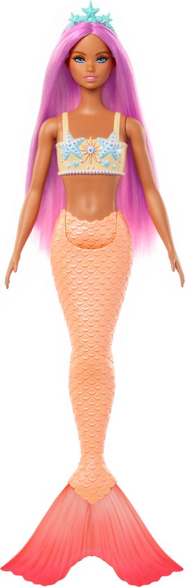 Barbie A Touch of Magic - Oranje zeemeermin staart - Barbiepop