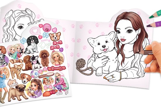 Diario TOPModel Kitty And Doggy Con Candado – Agenda De 192 Páginas Rayadas Con Motivos De Perro Y Modelo, Regalo Para Niñas Creativas