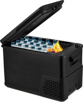 MOA Glacière à Compresseur Électrique 12V et 230 volts - Glacière - 38L - pour voiture et camping - Congélation jusqu'à -18°C - Frigobox - Zwart