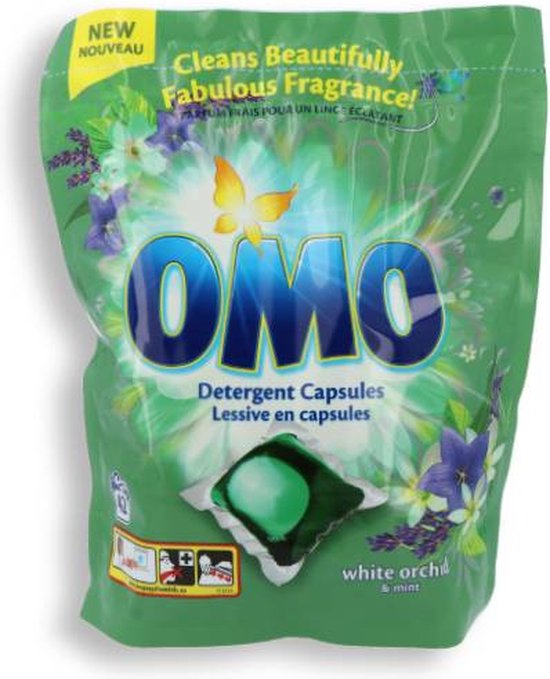 Omo Wascapsules Flowerly White Orchid 42 stuks