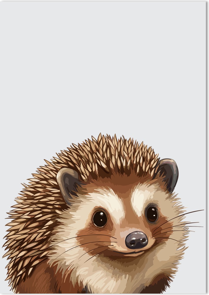 Egel Poster 70 x 50 cm - Poster Kinderkamer - Dierenposter - Babykamer decoratie