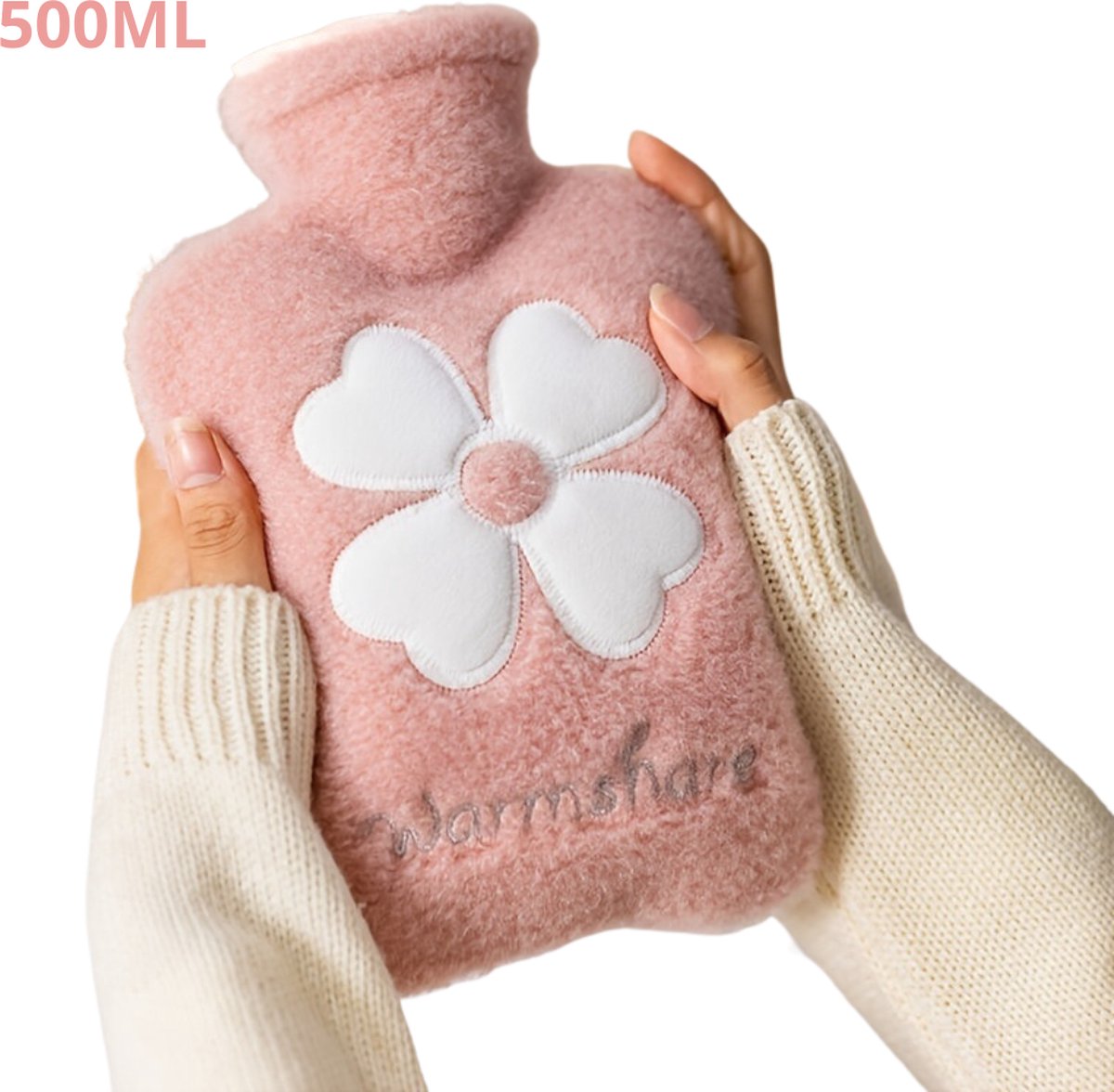 Goedkoopste Nivard Warmtekruik - Warmtekussen - Warmwaterkruik - Kruik - Met Hoes - Warmwaterzak - Knuffel - Bag - Roze - 500ML