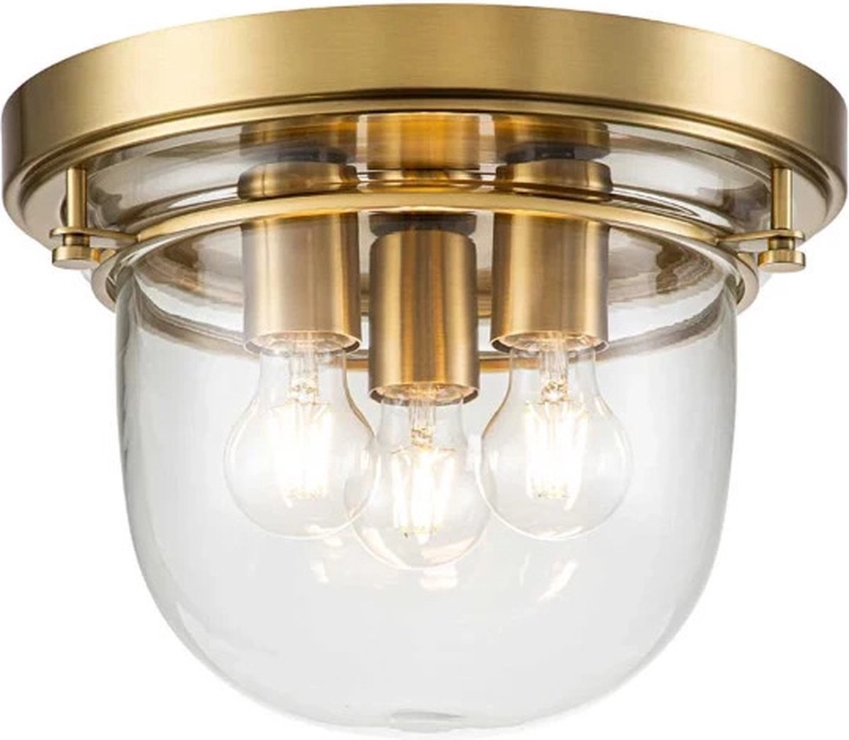 Quoizel LED Plafond Badkamerlamp Whistling | 3X E27 Max 40W | IP44 | Dimbaar | Brushed Brass