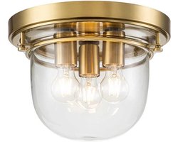 Quoizel LED Plafond Badkamerlamp Whistling | 3X E27 Max 40W | IP44 | Dimbaar | Brushed Brass
