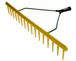 Excellent - Blad hark - 65 CM - Polyhark recht rand - Tuin en Gazon hark - Handhark - Grashark - Hark zonder steel - 16 tanden - Rood