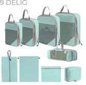 Bol.com Homiefy luxe packing cubes - 9 delige set - benut meer ruimte door compressierits - Koffer organizer - Bagage Organizer ... aanbieding