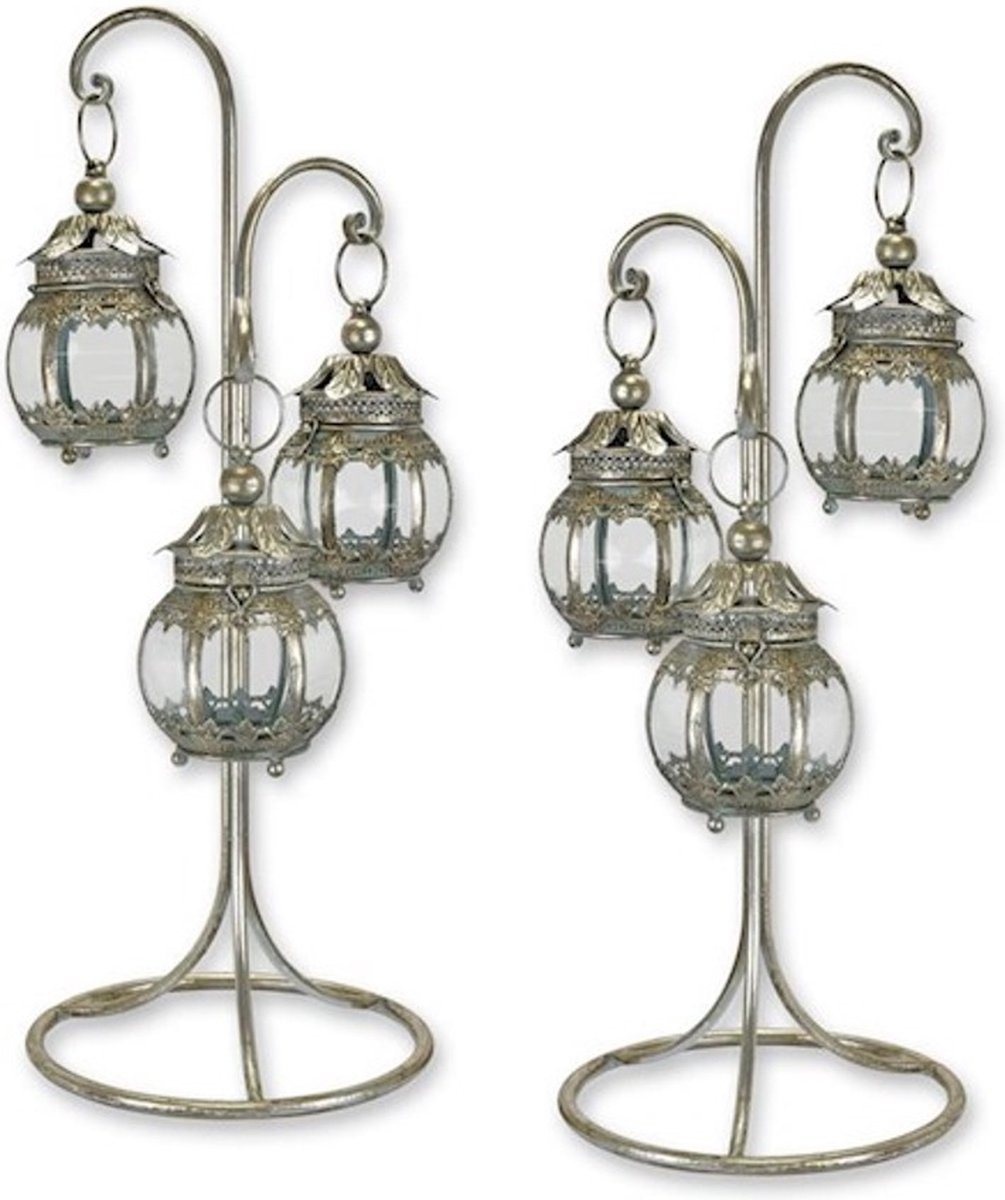 Boutique Trukado - Een Paar van 3 Hangende Lantaarns op Voet - Hoogte: ca. 73,8cm - Diameter: ca. 29,2cm - Onweerstaanbaar mooi, betoverend en een echte sfeermaker!