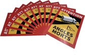 10 Stuks Dode hoek sticker Frankrijk -Angles Morts- (17 x 25cm)