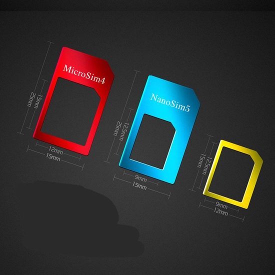 5 in 1 Nano Sim Card Adapters + Regular & Micro Sim iPhone - Merkloos