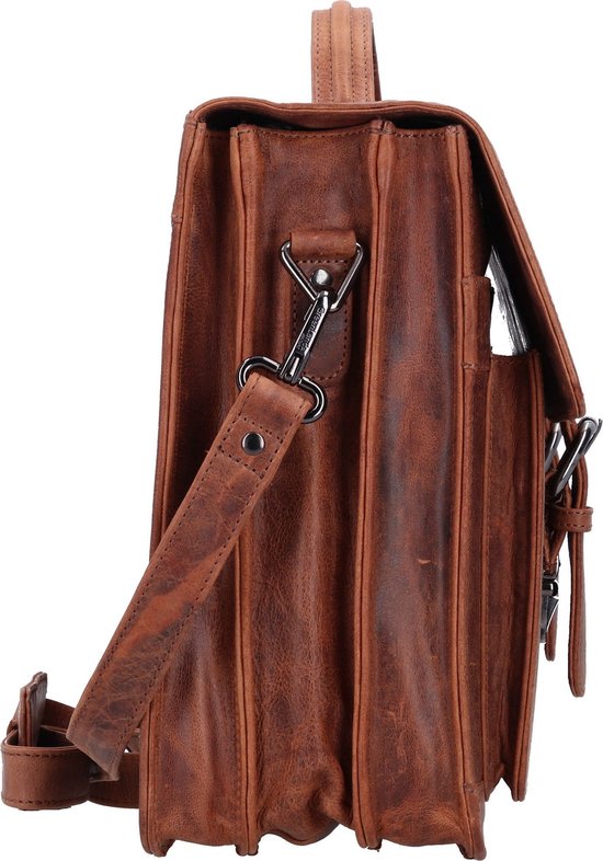 GreenLand Nature Cuir Mallette Sac à épaule Montana Briefcase Brown Brun
