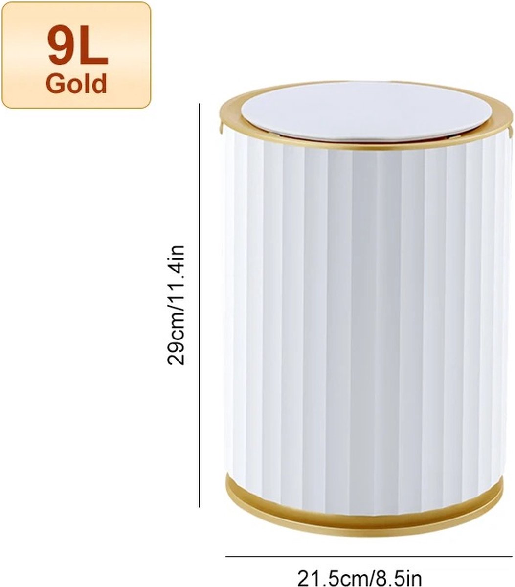 Goedkoopste De Leverancier® - Smart Prullenbak - Prullenbakken - 9 Liter - Met Sensor - Afvalscheiding - Wit - Rond - Waterdicht