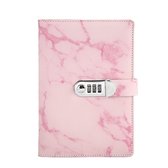 Somstyle Luxe Dagboek met Slot - Geschikt voor Vrouwen & Meisjes - Cijferslot - Roze Marmer Design