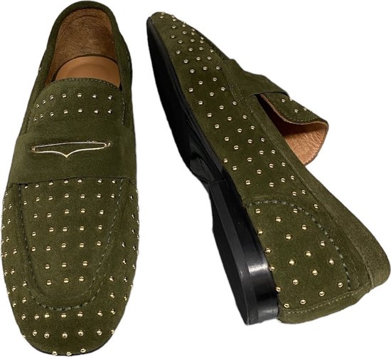 Babouche Tilda loafer studs khaki maat 42