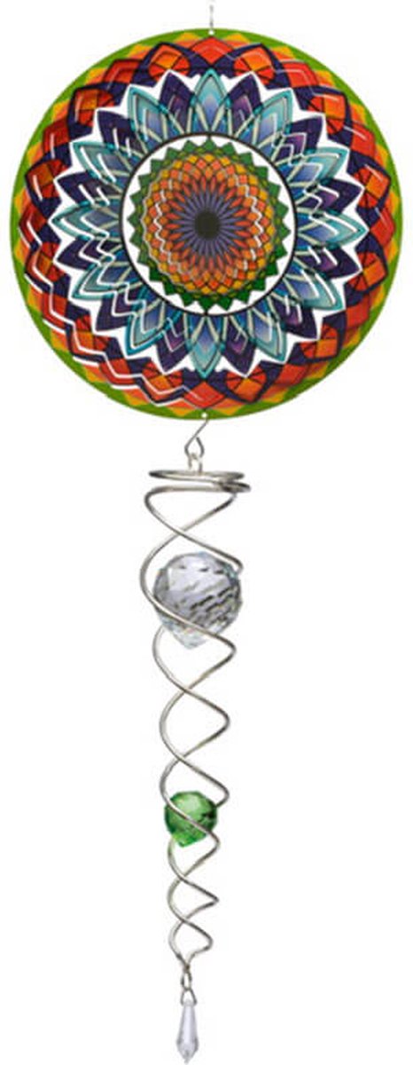 Windspinner, Spin Art, Mandala Rainbow Artist Crystal Tale, ACTMRA0800, totale lengte 60cm