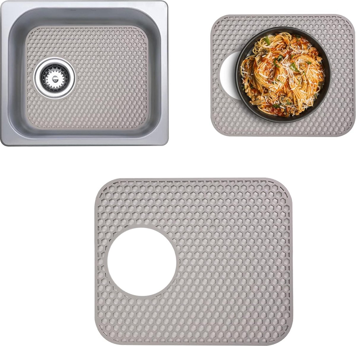 Goedkoopste Siliconen spoelbakmat, antislip, hittebestendig, opvouwbare spoelbakmatten voor borden en glazen