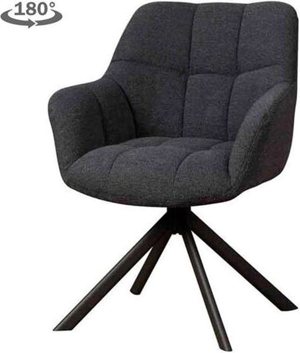 Tower Living Eetkamerstoel Alba Alpine - Blauw Stof - 67x66x86cm