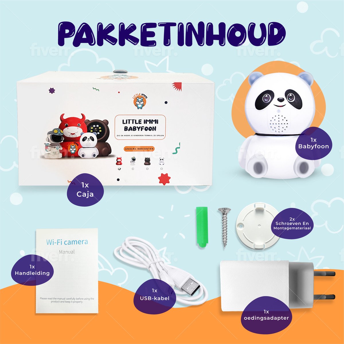 Afbeelding 2 van Little Immi - Babyfoon met camera en app - 1080HD - Video opname & Audio optie - Babyfoon met bewegingsdetectie - Baby monitor