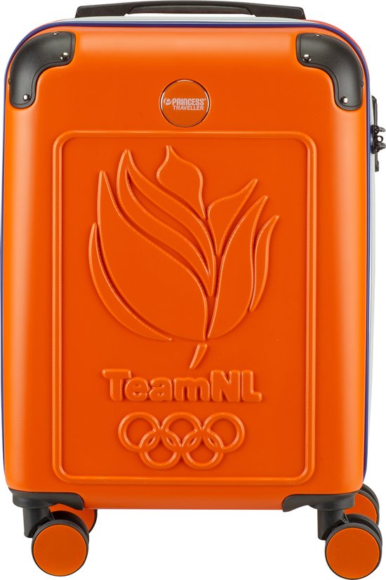 Handbagage koffer 55x35x20cm - Princess Traveller - Trolley koffer - TeamNL - Oranje - 31 liter inhoud - 4 wielen - Olympische reiskoffer
