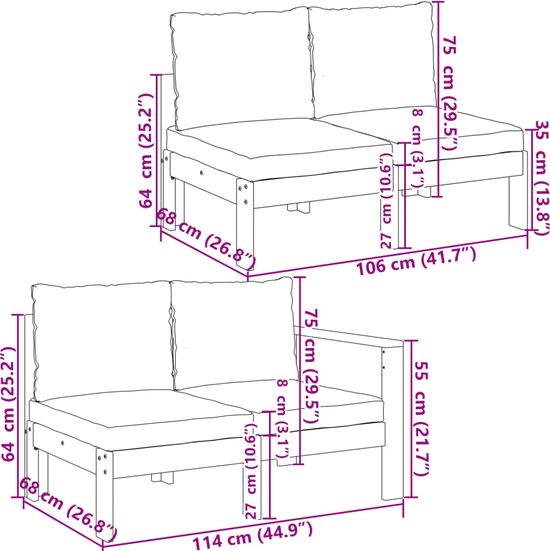 vidaXL-10-delige-Loungeset-met-kussens-massief-acaciahout