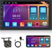 NHOPEEW - 2 Din Android Autoradio - 7 Inch - Touchscreen - Radio met Mirror Link - 1080P