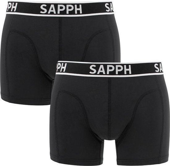 Sapph Boxershort Heren Basic Microvezel 2pack Zwart S bol