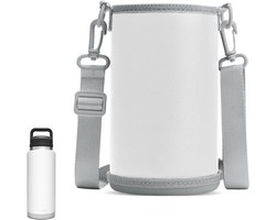 Waterfleshouder Compatibel met YETI Rambler Bottle-38 oz/40 oz-Hydro Flask Brede Mond-32 oz/40 Oz-Owala FreeSip Waterflessen Sling Draagtas-Houdt Fles Rechtop-Wit