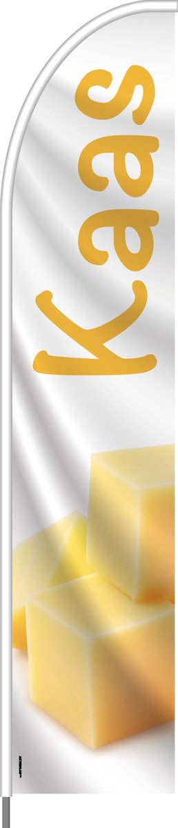Beachflag - Kaas - Vlag + Hengelsysteem + Draagtas - Actievlag.nl