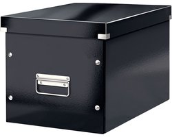 Leitz Wow Click & Store Kubus Grote Opbergdoos - 80% Gerecycled Karton - 32x36 cm (BxD) - Zwart