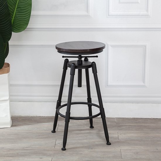 Bronx71® Industriële barkruk Block olijfgroen eco-leer 79cm