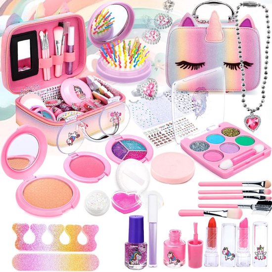 Kit De Maquillage Rotatif Et Lavable Pour Enfants - Âges 4 à 8 Ans, Neuf, Idéal Pour Jeux De Rôle