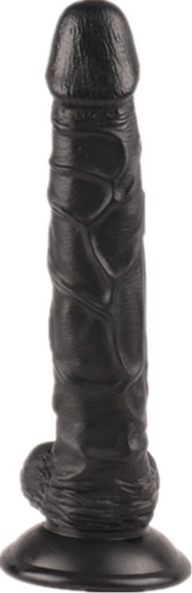 Realistische Zwarte Dildo Met Zuignap En Balzak - 25 CM - Big Black Dildo -  BBC - Ook