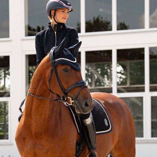 Eskadron Tapis de Selle Eskadron Heritage Velvet Emblème Bleu Foncé