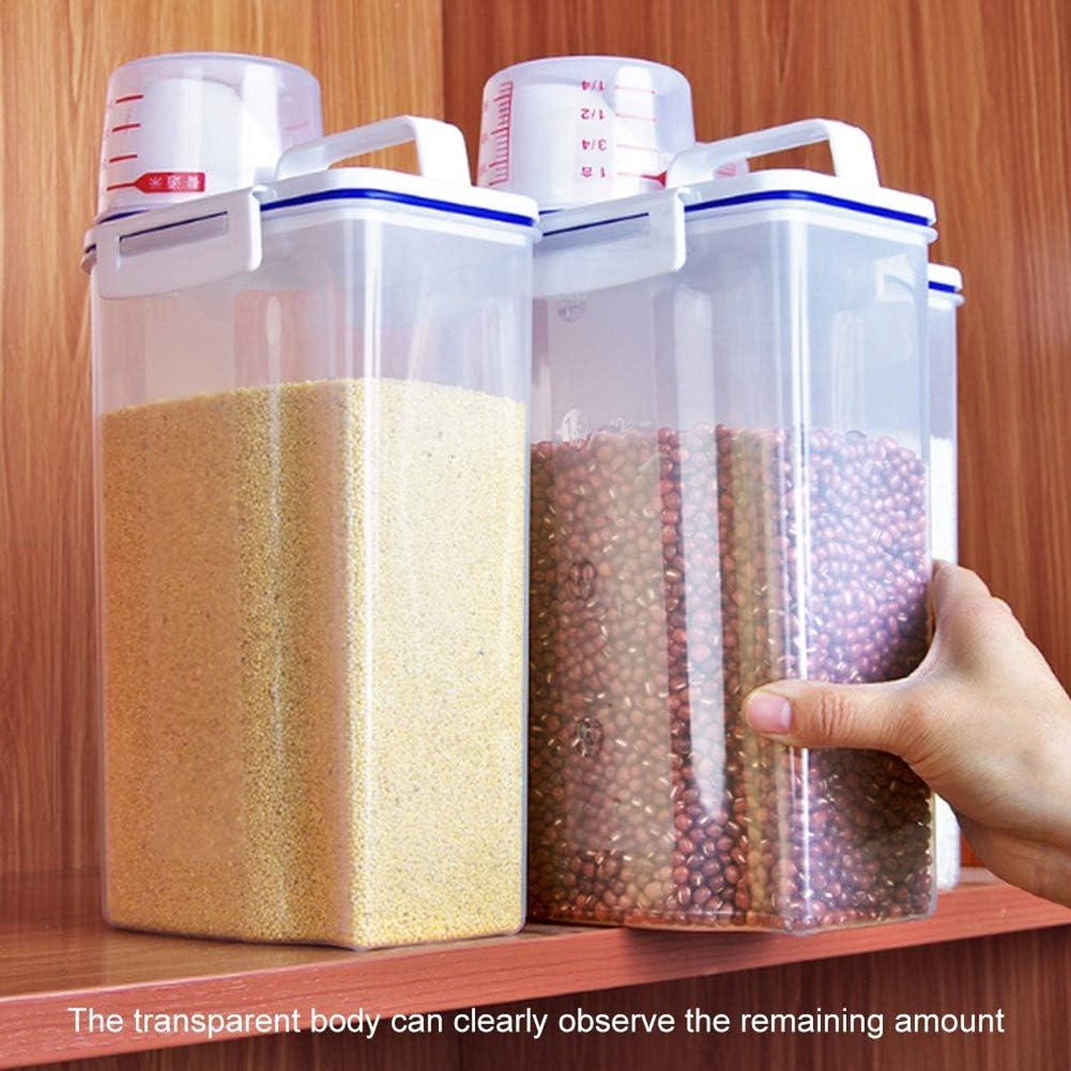 Boîte De Stockage Riz 5 Kg - Récipient Hermétique Avec Couvercle Rabattable Pour Céréales, Pâtes, Farine - 7