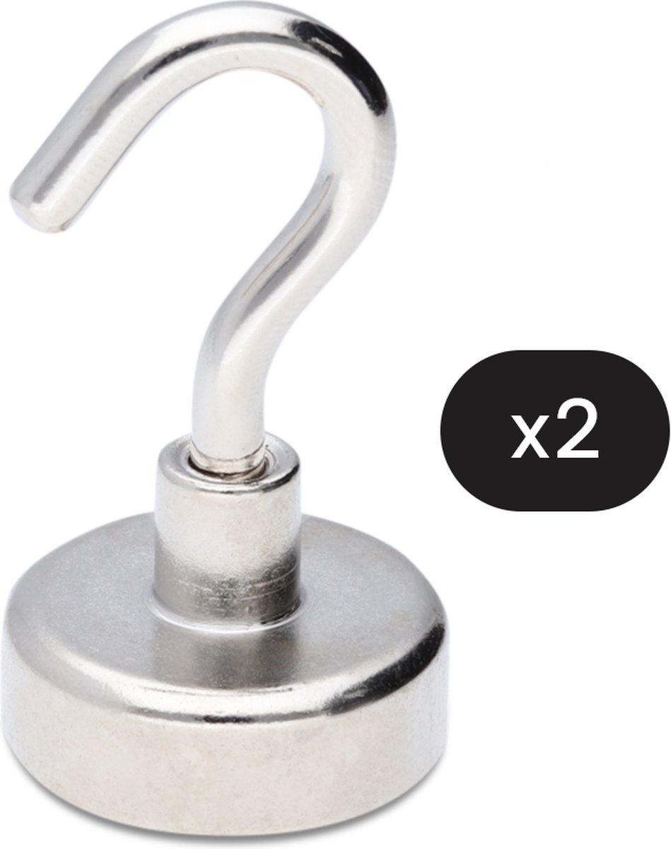 MAGNET OUTLET Magneten Sterk - Haakmagneten Multipack - Ø20mm - M4 Draad - Trekkracht 13 kg - Wit - 2 Stuks