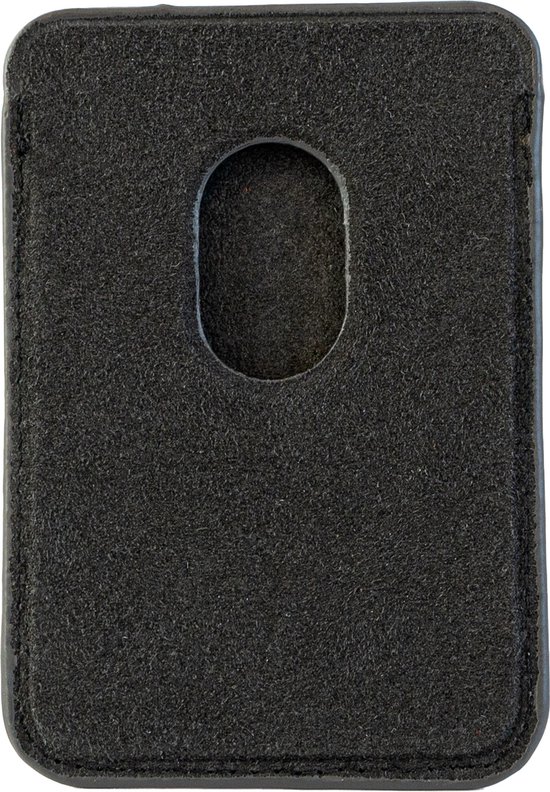 Coverzs Portefeuille adapté à MagSafe Apple iPhone 12 / 13 / 14 / 15 / Mini / Pro / Pro Max / Plus - Support magnétique - Cuir artificiel - Matériau en cuir artificiel Alcantara durable - Zwart