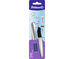 Pelikan Twist - vulpen - Silver M + 2x standaard inktpatroon