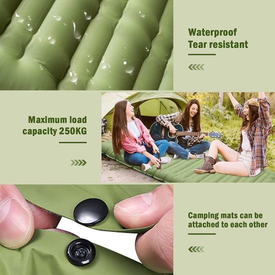 Ultralichte Zelfopblaasbare Campingmat met Ingebouwde Luchtpomp - 12 cm Dikte, Waterdicht en Draagbaar voor Buitenkamperen — afbeelding 2