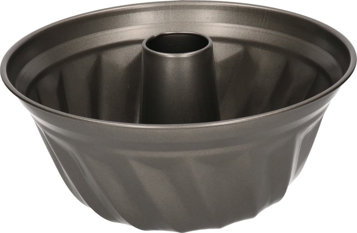 Ronde zwarte tulband bakvorm 245 x 12 cm - Met anti-aanbak laag - Springvormen voor o.a. cakes en tulband
