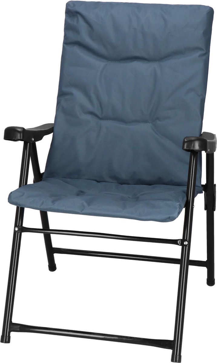 Springos Tuinstoel | Visstoel | Opvouwbaar | Blauw | Metaal | Polyester