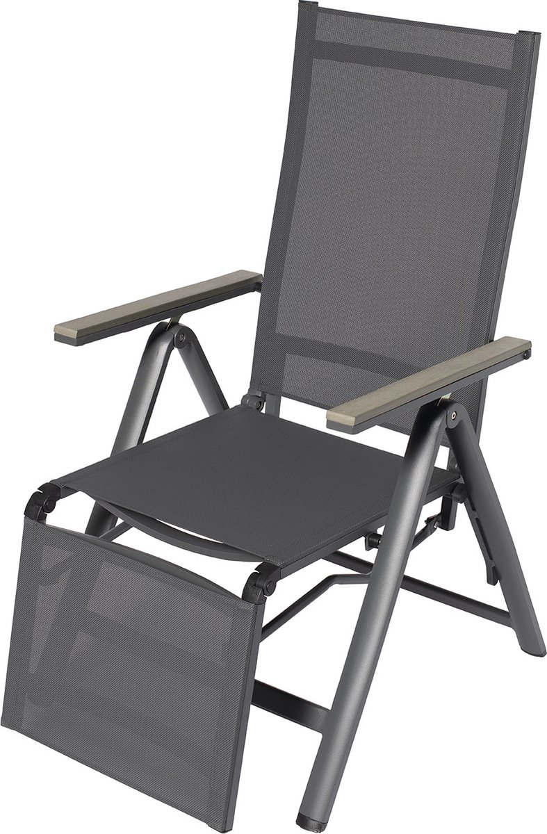 Brulo - 2 stuks Aluminium ligstoel tuin - ligstoel - strandstoel opvouwbaar - tuinstoel - polywood - Grijs