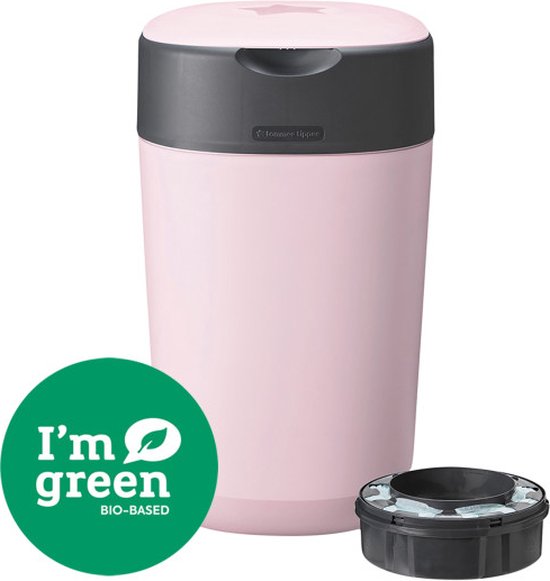 Foto: Tommee tippee twist click luieremmer milieuvriendelijker systeem inclusief 1 navulcassette met duurzaam geproduceerde antibacteri le greenfilm roze